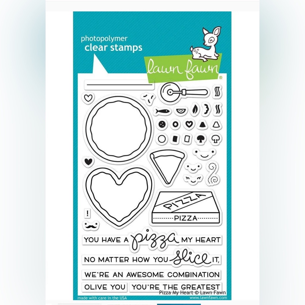 Lawn Fawn Pizza My Heart Clear Stamp Set